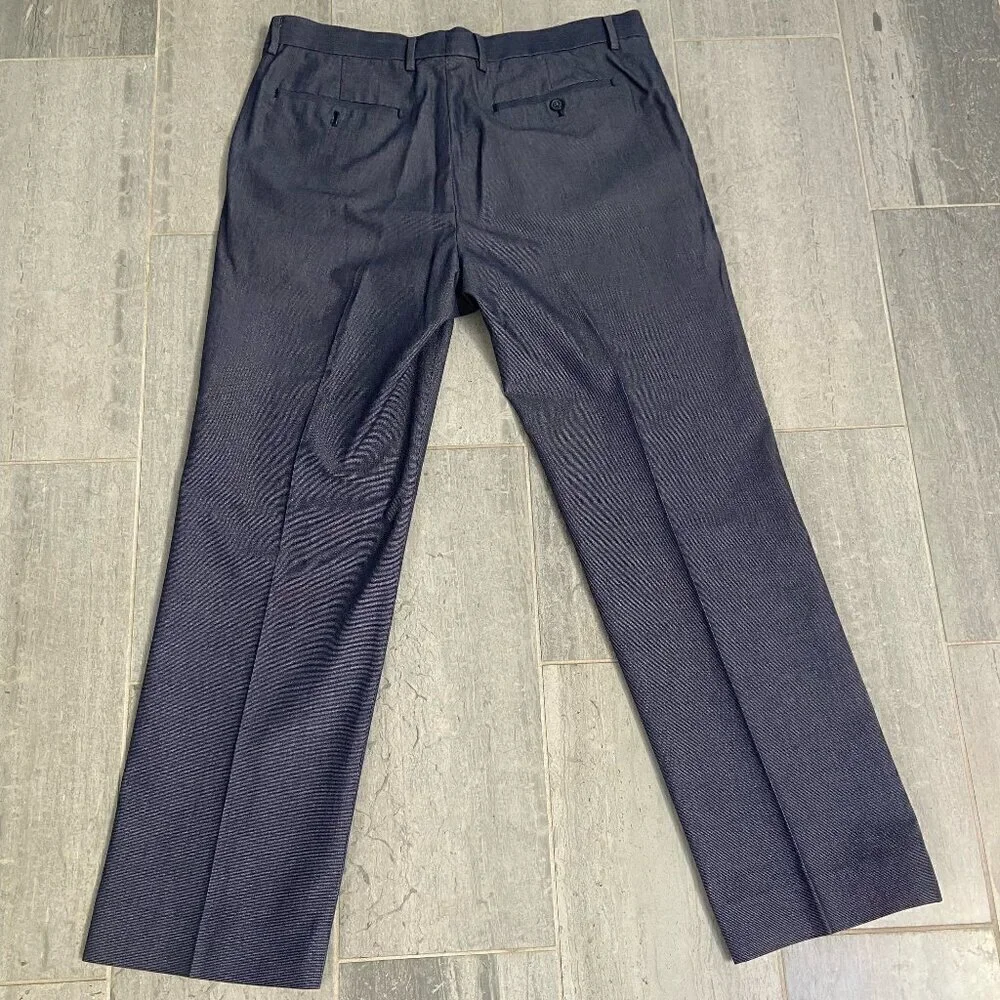 Banana Republic Non-Iron Tailored Slim Fit Cotton Pants Chinos Khakis Blue 35X32